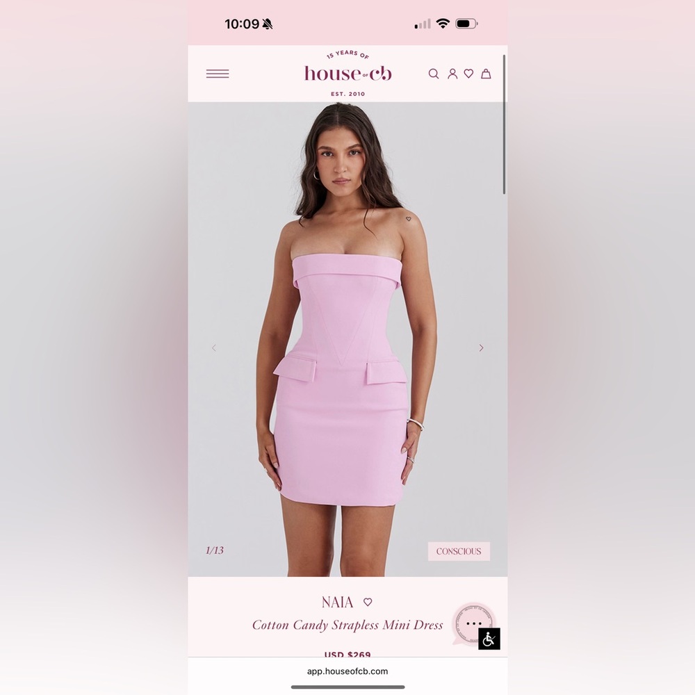 House of CB Cotton Candy Pink Strapless Dress